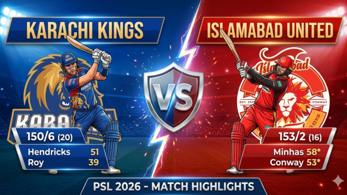 Islamabad United vs Karachi Kings Match